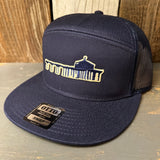 MANHATTAN BEACH PIER & ROUNDHOUSE 7 Panel Mid Profile Trucker Snapback Hat - Navy
