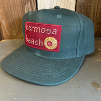 Hermosa Beach WELCOME SIGN - 6 Panel Mid Profile Baseball Cap - Dark Green