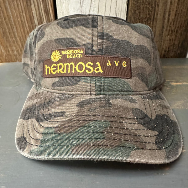 Hermosa Beach HERMOSA AVE - 6 Panel Low Profile Style Dad Hat with Velcro Closure - Camo