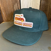 Hermosa Beach WOODIE - 6 Panel Mid Profile Baseball Cap - Dark Green