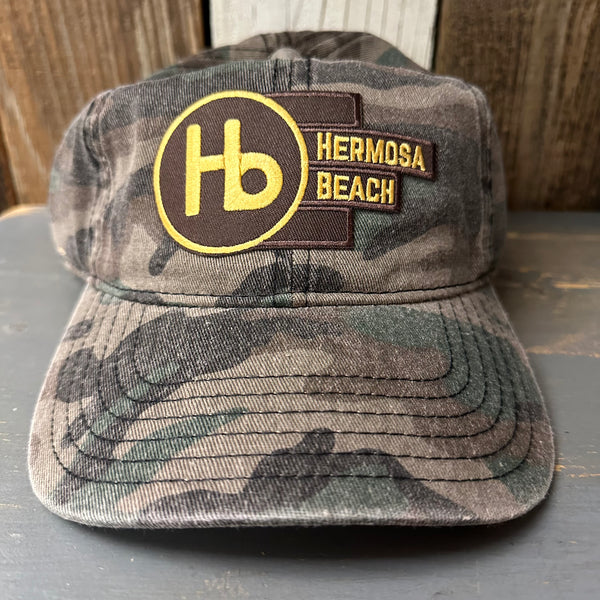 Hermosa Beach THE NEW STYLE - 6 Panel Low Profile Style Dad Hat with Velcro Closure - Camo