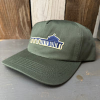 MANHATTAN BEACH PIER & ROUNDHOUSE - 5 Panel Hat - Forest Green