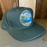 Hermosa Beach SHOREFRONT - 6 Panel Mid Profile Baseball Cap - Dark Green