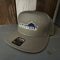 MANHATTAN BEACH PIER & ROUNDHOUSE 7 Panel Snapback Hat - Olive Green