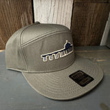 MANHATTAN BEACH PIER & ROUNDHOUSE 7 Panel Snapback Hat - Olive Green
