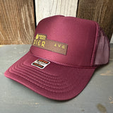 Hermosa Beach PIER AVE High Crown Trucker Hat - Burgundy Maroon
