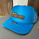 Hermosa Beach PIER AVE High Crown Trucker Hat - Turquoise Blue