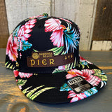 Hermosa Beach PIER AVE Hawaiian Pattern 6 Panel Mid Profile Snapback Hat - A ‘o ia