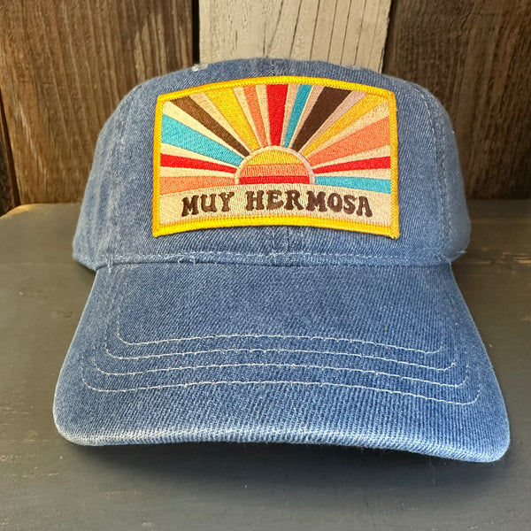 Hermosa Beach MUY HERMOSA 6 Panel Low Profile Style Dad Hat - Navy Denim