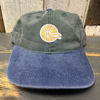 Hermosa Beach CLASSIC MINI LOGO Low Profile Young Adult Dad Hat - Navy/Dark Green
