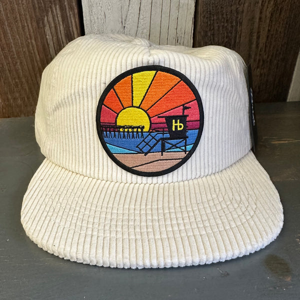 Hermosa Beach OBLIGATORY SUNSET Vintage Corduroy Hat - Beige / Off White