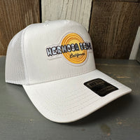 Hermosa Beach HIGH HEAT - 5 Panel Mid Profile Mesh Back Trucker Hat - White