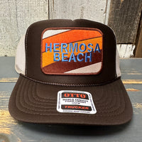 Hermosa Beach GOLF CART & YOGA PANTS High Crown Trucker Hat - Khaki/Brown