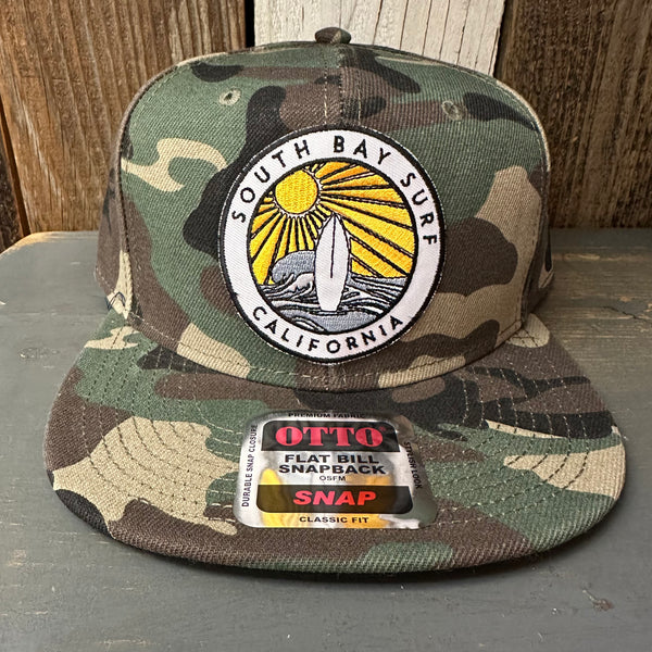 SOUTH BAY SURF (Multi Patch) 6-Panel Mid Profile Snapback Hat - Camo