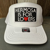 Hermosa Beach HERMOSA IS FOR LOVERS High Crown Trucker Hat - White