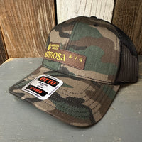 Hermosa Beach HERMOSA AVE 6 Panel Low Profile Trucker Hat - Camo/Black