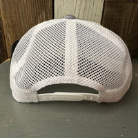 Hermosa Beach HERMOSA AVE 6 Panel Trucker Hat - Grey/White
