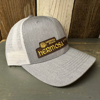 Hermosa Beach HERMOSA AVE 6 Panel Trucker Hat - Grey/White