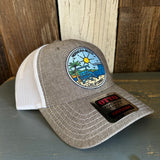 Hermosa Beach SHOREFRONT 6 Panel Low Profile Mesh Back Trucker Hat - Charcoal Grey/White