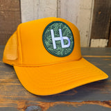 Hermosa Beach HERMOSA HILS High Crown Trucker Hat - Gold