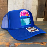 LAKE TAHOE High Crown Trucker Hat - Royal Blue