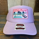 PALM SPRINGS, CALIFORNIA High Crown Trucker Hat - Lavender