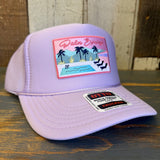 PALM SPRINGS, CALIFORNIA High Crown Trucker Hat - Lavender