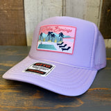 PALM SPRINGS, CALIFORNIA High Crown Trucker Hat - Lavender