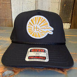Hermosa Beach CLASSIC LOGO 5 Panel Mid Profile Baseball Cap - Black
