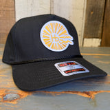 Hermosa Beach CLASSIC LOGO 5 Panel Mid Profile Baseball Cap - Black