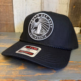 SOUTH BAY SURF CALIFORNIA 5 Panel Mid Profile Baseball Cap - Black