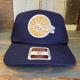 Hermosa Beach CLASSIC LOGO 5 Panel Mid Profile Baseball Cap - Navy