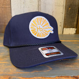 Hermosa Beach CLASSIC LOGO 5 Panel Mid Profile Baseball Cap - Navy