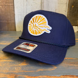 Hermosa Beach CLASSIC LOGO 5 Panel Mid Profile Baseball Cap - Navy