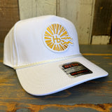 Hermosa Beach CLASSIC LOGO 5 Panel Mid Profile Baseball Cap - White