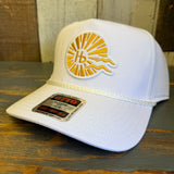 Hermosa Beach CLASSIC LOGO 5 Panel Mid Profile Baseball Cap - White