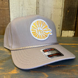Hermosa Beach CLASSIC LOGO 5 Panel Mid Profile Baseball Cap - Grey
