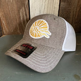 Hermosa Beach CLASSIC LOGO 6 Panel Low Profile Mesh Back Trucker Hat - Charcoal Grey/White