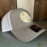 Hermosa Beach CLASSIC LOGO 6 Panel Low Profile Mesh Back Trucker Hat - Charcoal Grey/White