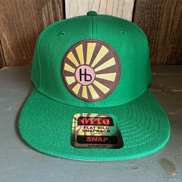 Hermosa Beach SUNBEAMS :: 6-Panel Mid Profile Snapback Hat - Kelly Green