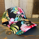 Manhattan Beach PIER & ROUNDHOUSE Hawaiian Pattern 6 Panel Low Profile Baseball Cap - A ‘o ia (Curved Brim)