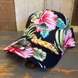 Manhattan Beach PIER & ROUNDHOUSE Hawaiian Pattern 6 Panel Low Profile Baseball Cap - A ‘o ia (Curved Brim)