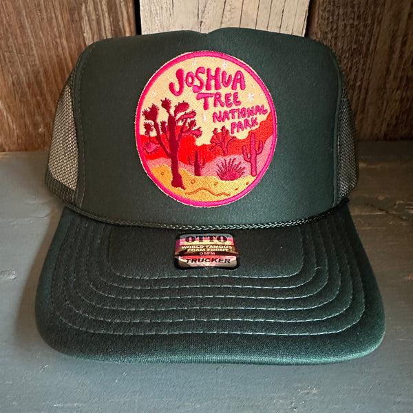 JOSHUA TREE NATIONAL PARK High Crown Trucker Hat - Dark Green