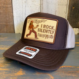 I ROCK, SILENTLY :: Trucker Hat - Brown/Khaki