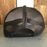 Hermosa Beach PIER AVE - 5 Panel Mid Profile Mesh Back Trucker Hat - Black