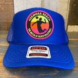 Hermosa Beach THE MECCA OF BEACH VOLLEYBALL Trucker Hat - Royal Blue