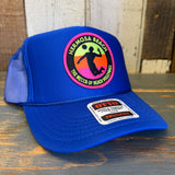 Hermosa Beach THE MECCA OF BEACH VOLLEYBALL Trucker Hat - Royal Blue