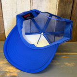 Hermosa Beach THE MECCA OF BEACH VOLLEYBALL Trucker Hat - Royal Blue