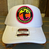Hermosa Beach THE MECCA OF BEACH VOLLEYBALL Trucker Hat - White