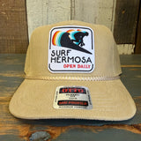 Hermosa Beach SURF HERMOSA :: OPEN DAILY Corduroy Baseball Cap - Khaki